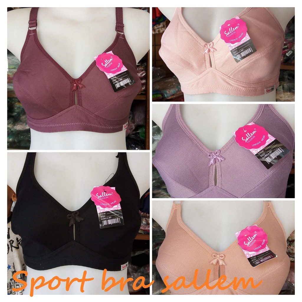 1 Pcs Bra / BH Sallem - Bra / BH Wanit Kain / Sport - Kancing / Kait 2 - Random Warna