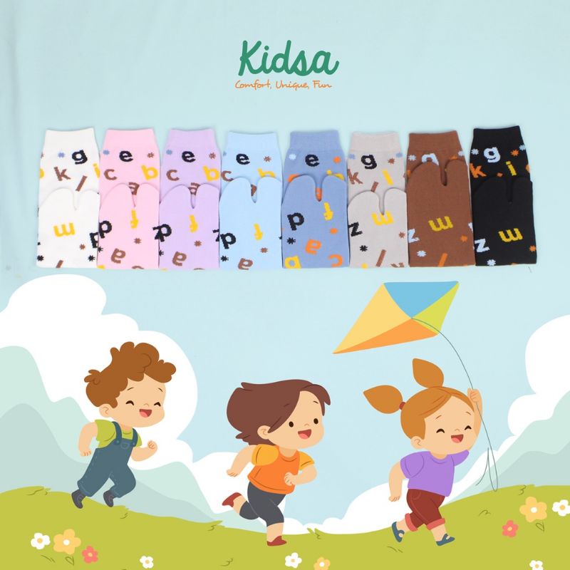 Kaos Kaki Anak Kidsa Motif Alphabet Kanik Soka | Kaos Kaki Anak TK