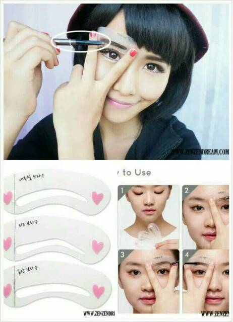 Cetakan Alis Etude 3 in 1 / Mini Eyebrow Class Style Styling Set Gambar Alis Template