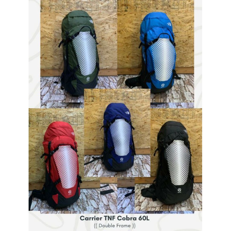 tas gunung carrier tnf lokal cobra 60L double frame