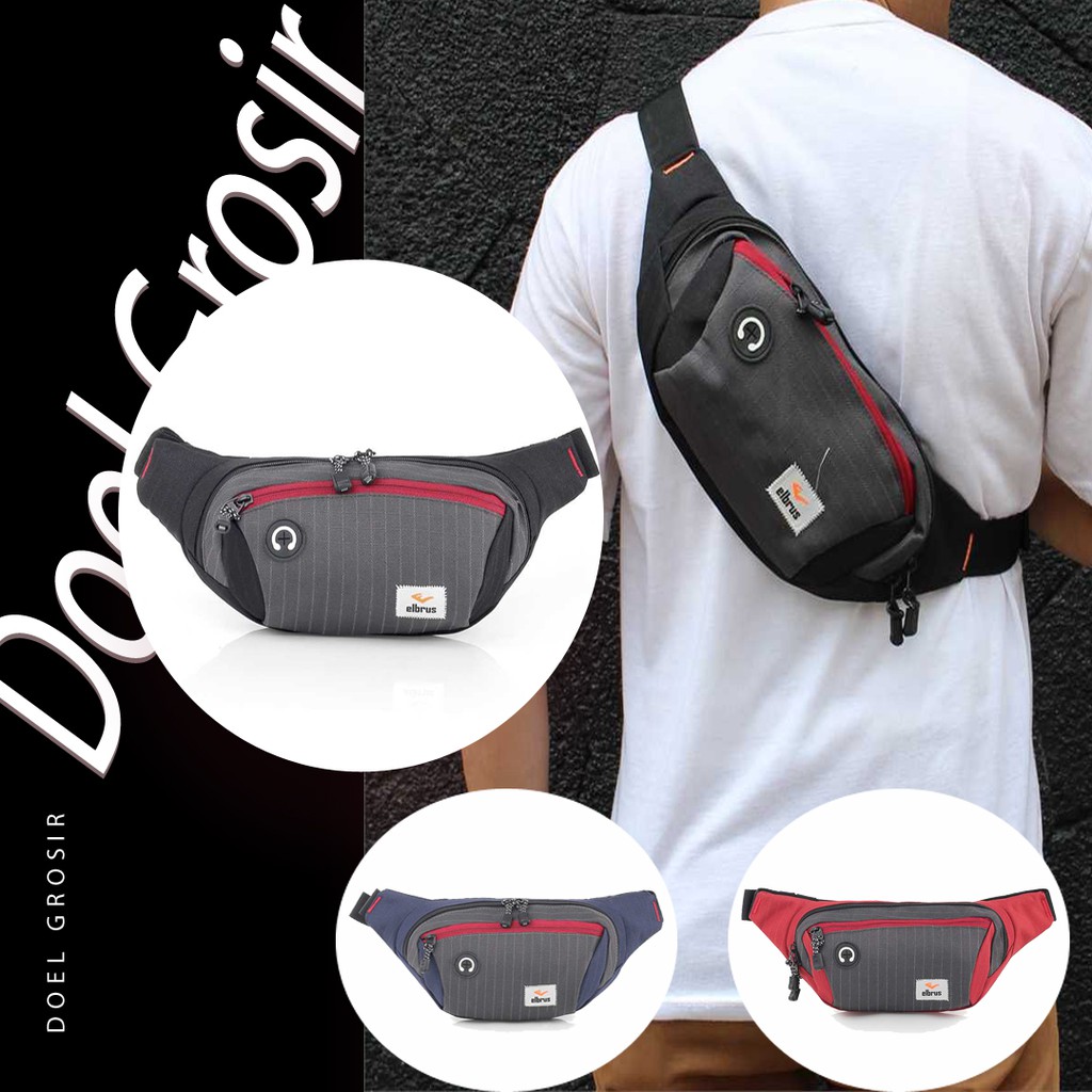 (Doel Grosir) Tas Selempang kecil Pria -T181- Slingbag samping Kerja pria - waistbag slempang cwo ga