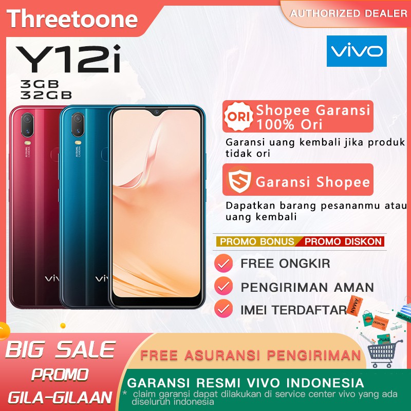 Vivo Y12i RAM 3GB ROM 32GB Garansi Resmi 1 Tahun 202   0