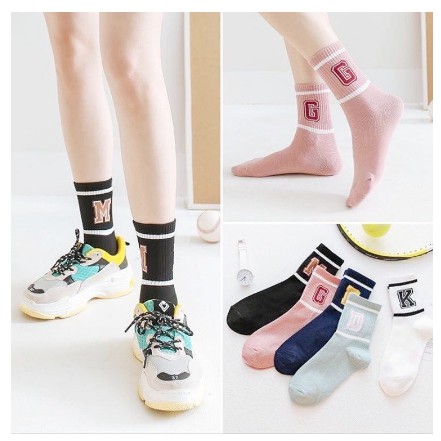 ✅COD Kaos Kaki Ankle Kaos Kaki Cute Kaos Kaki Motif Huruf