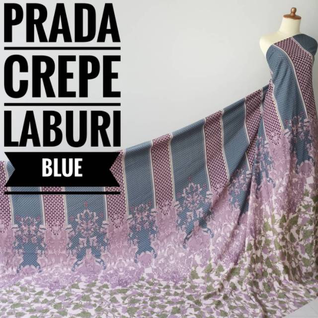 Kain Meteran Prada Crepe Laburi Blue (0.5M)