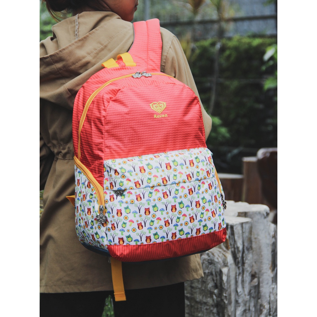 [KLIKTAS] Tas Ransel Sekolah Perempuan Printing Raven 710082 Backpack Pelajar Kuliah