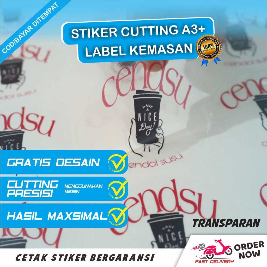 Jual Cetak Stiker Transparan / Label Bulat Label Nama Label Makanan ...