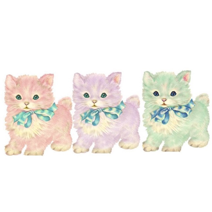 Kertas Cliparts - Kitschy Kitty Cat Design (3pcs)