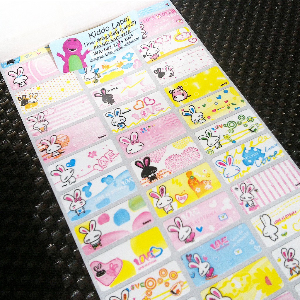 

STIKER LABEL STIKER NAMA TAHAN AIR - RABBIT