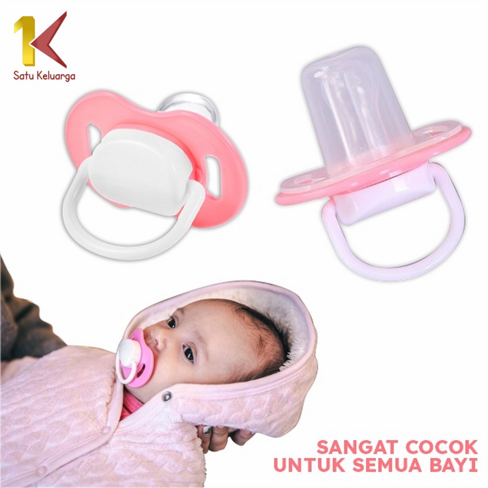 Satu Keluarga Empeng Bayi C46 Dot Bayi Bulat dan Datar Food Grade Kompeng Baby Pacifier / Soother-2