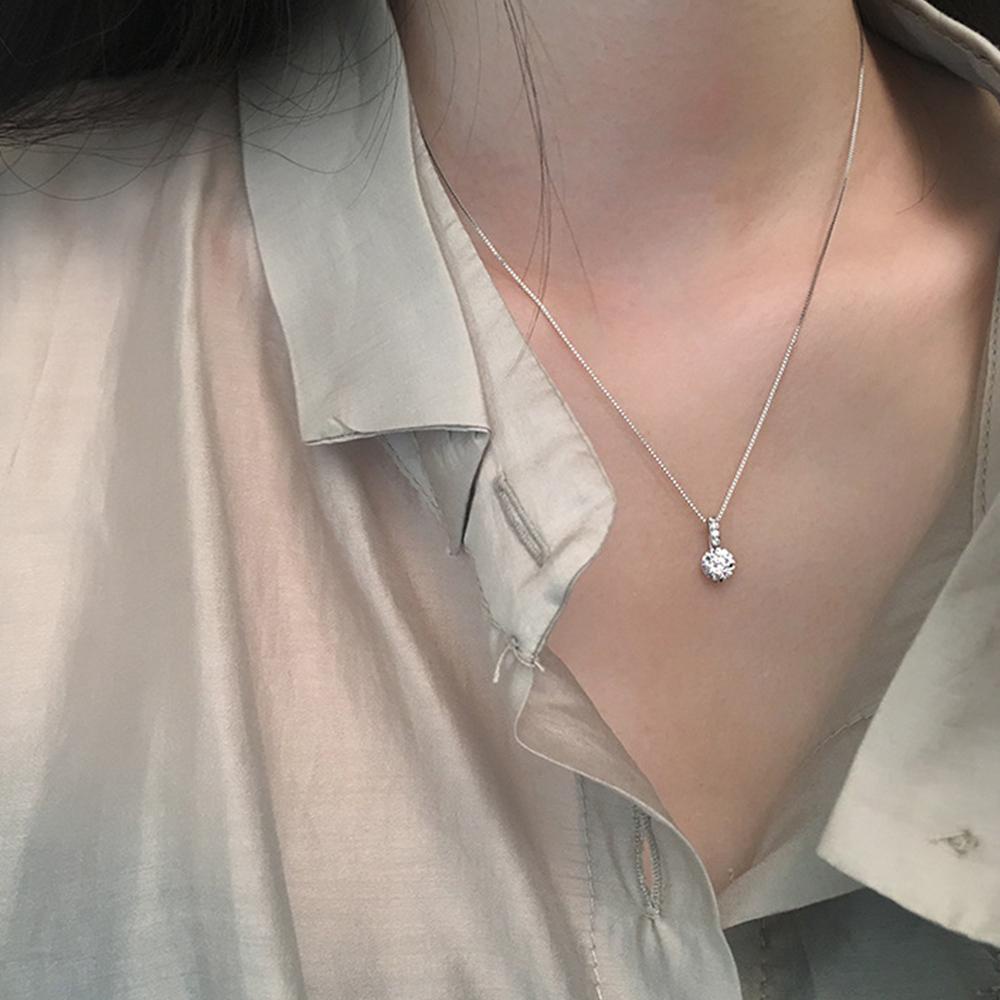 Needway  AAA Zircon Kalung Wanita Perhiasan Liontin Berlian Elegan Shiny Choker