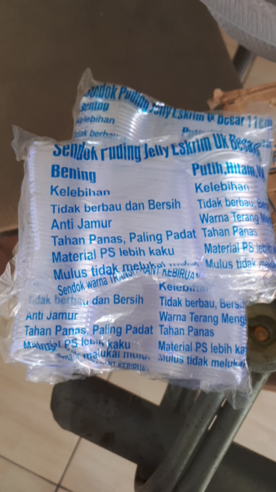 Isi 50 Sendok Plastik Puding  Jelly Eskrim Uk 11cm