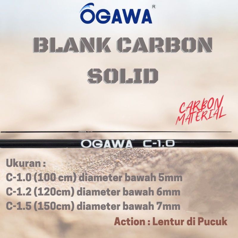 Blank Ogawa carbon solid panjang 150 cm