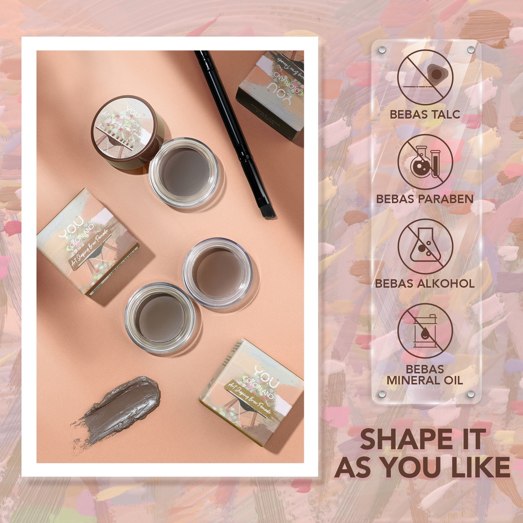 ★ BB ★  Y.O.U Colorland Art Shaping Brow Pomade - Eyebrow Gel Pomade Cream | Alis Waterproof Longwear - YOU