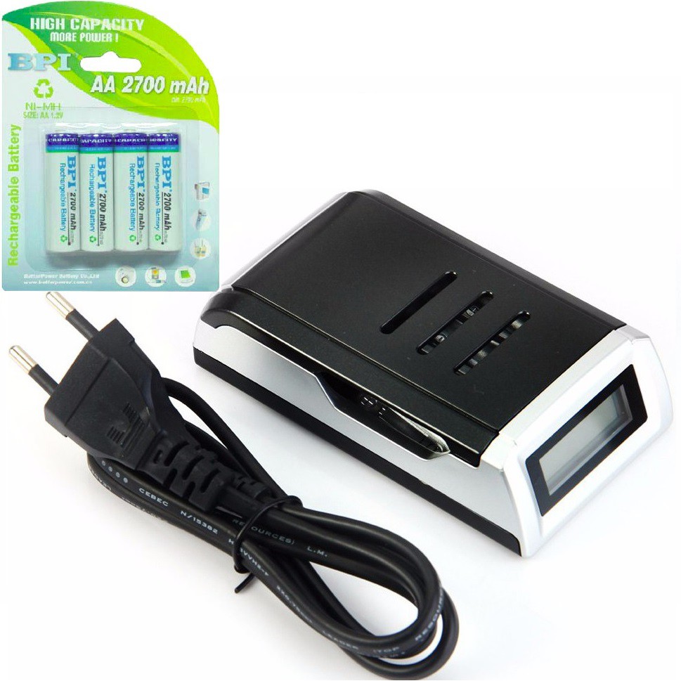 QUICK + AUTO STOP CHARGER Baterai Cas Taffware LCD 4 Slot for AA AAA C905W - ENELONG 900/2100/2400/2700 mah