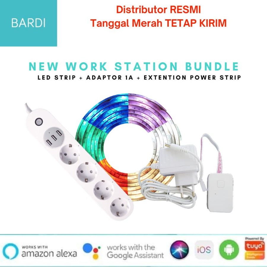 BARDI WORKSTATION Bundle - Smart LED Strip, Adaptor 1a &amp; Power Strip