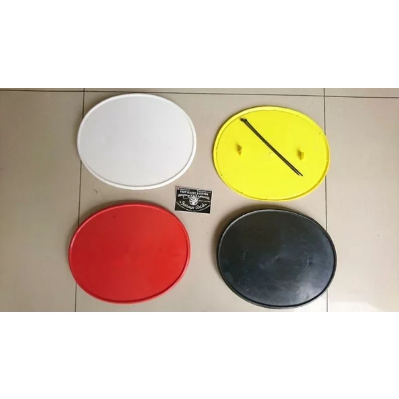 papan nomer bulat motor trail classic vintage universal