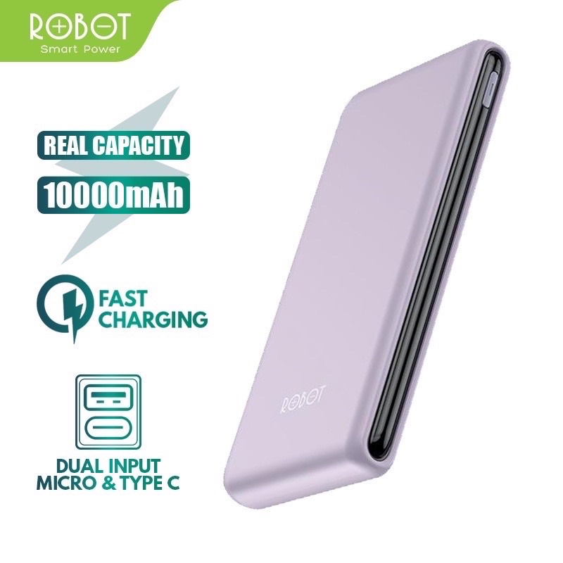 Powerbank ROBOT RT180 10000mah 2.4A 2output ORIGINAL REAL KAPASITAS GARANSI 1TAHUN