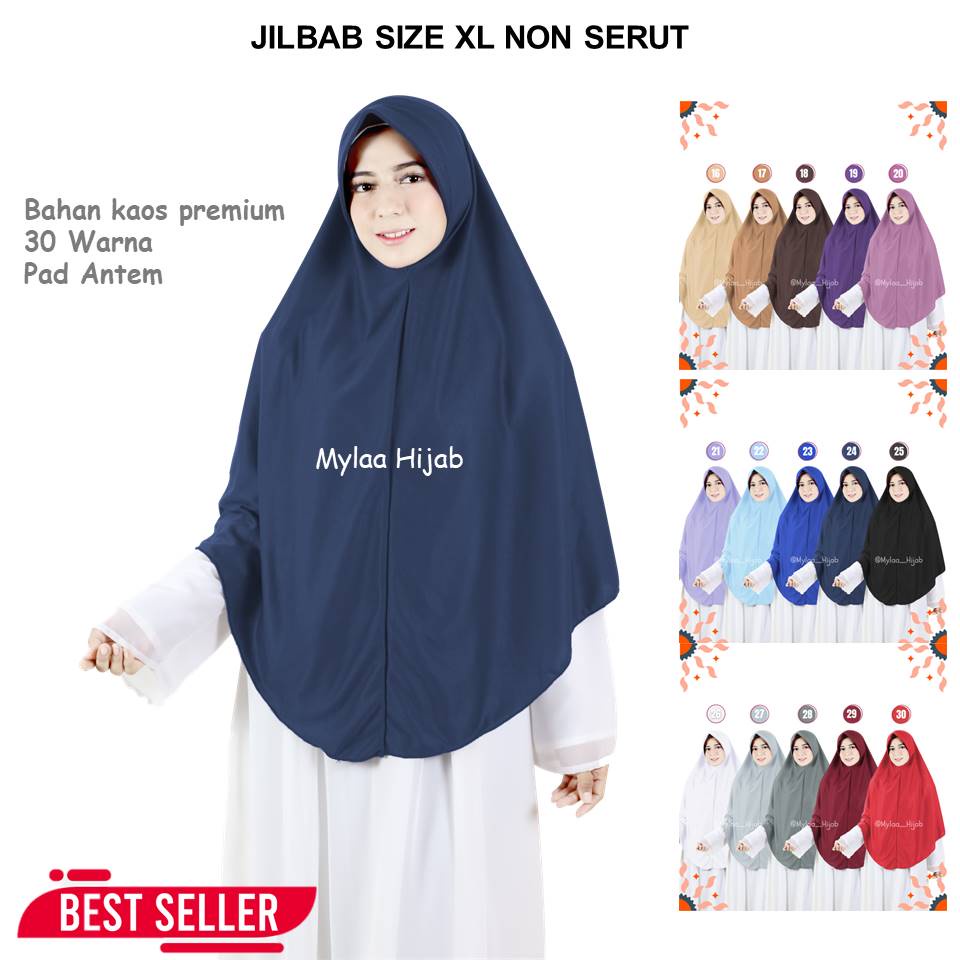 Mylaa hijab Jilbab Hijab Bergo Instan XL NON SERUT Anak Sekolah Dewasa Bahan Kaos PKS Oren
