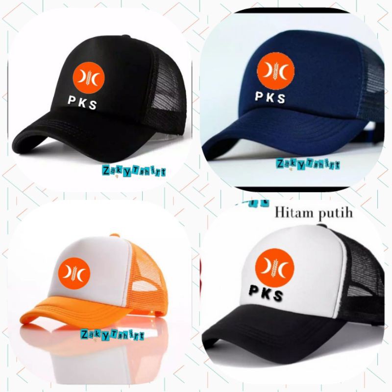 Topi Jaring Truker Logo Partai PKS