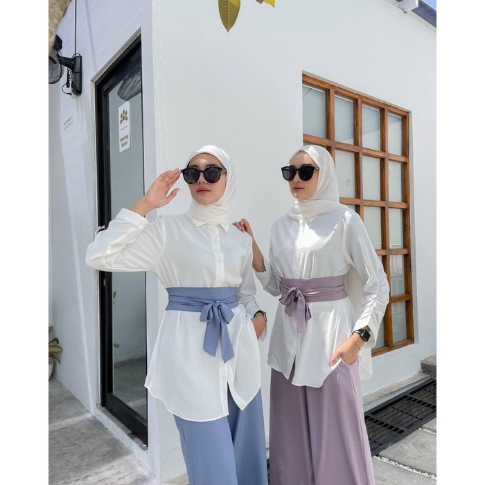 TERBARU - Yavia Set Setelan Muslim Korean Style Remaja Muslim Wanita Terbaru - Biru