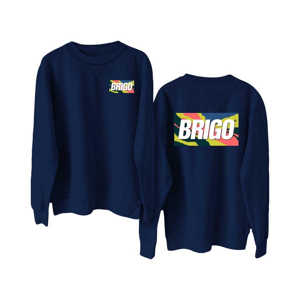 BRIGO Basic Sweatshirt  Abstrak II Sweater Crewneck BRIGO bstrak Sablon DTF Fleece Cotton M-XXL (Pria &amp; Wanita) Free stiker&amp;Gantungan Kunci