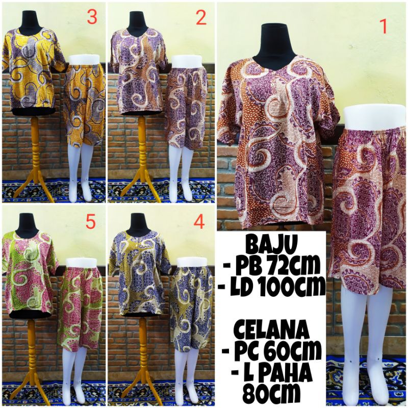 SETELAN KULOT KANCING PENDEK BATIK RAYON BALI/BABYDOLL KANCING PENDEK BATIK RAYON BALI
