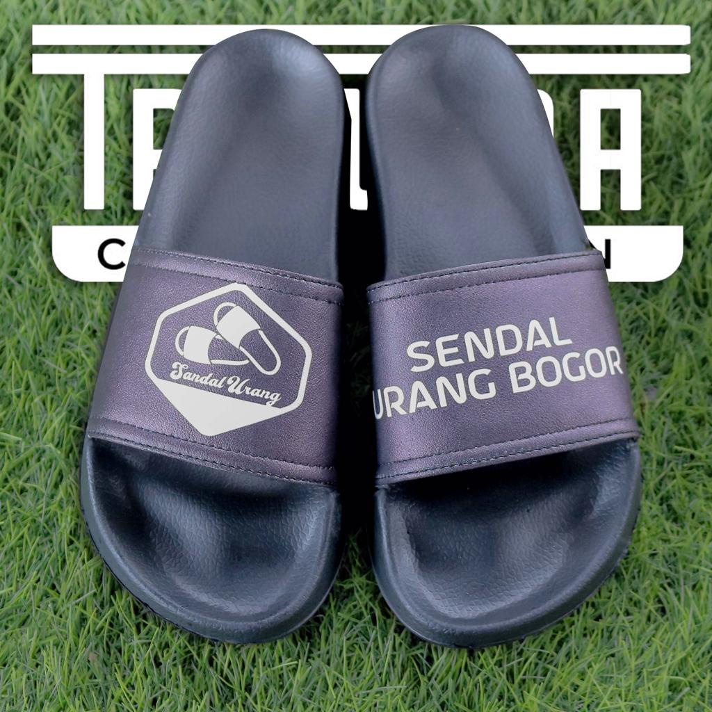 GN-Sandal Slop Pria Phyllon || Motif Quote Sandal Urang Bogor