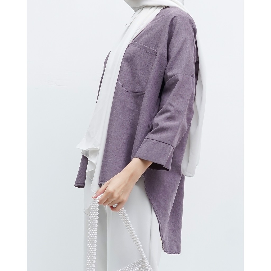 KEMEJA POLOS RAISA KATUN PREMIUM SHIRT BTS B089-Dirty Lilac