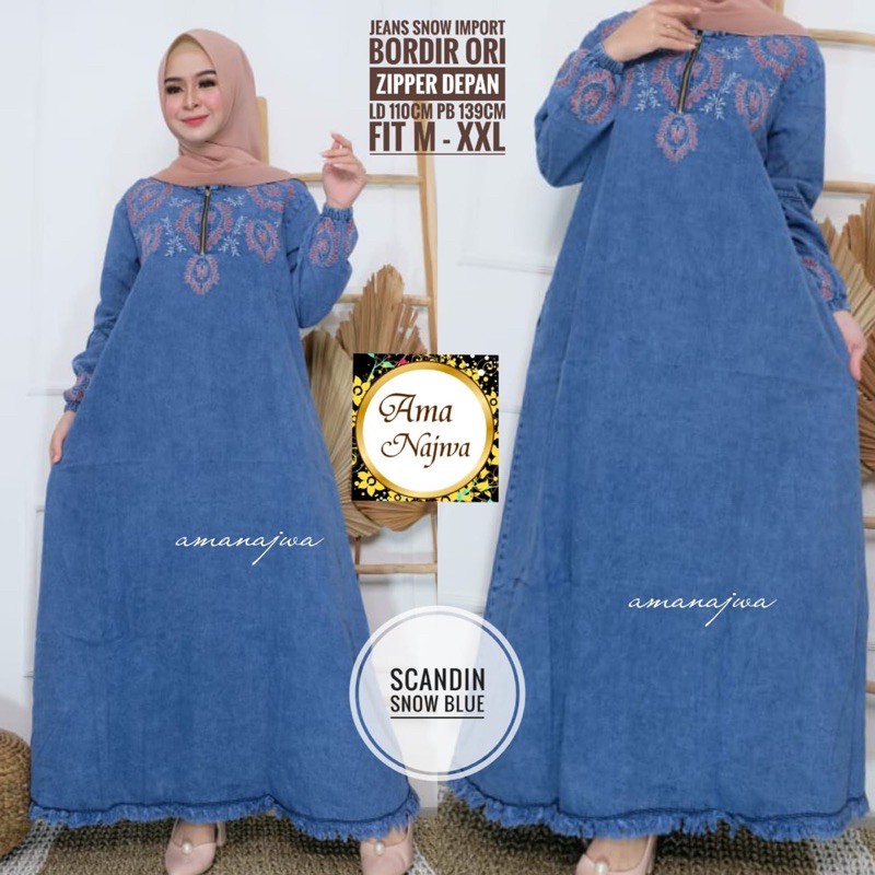 TERBARU • Scandin jeans jumbo ori ama najwa • dress jeans super jumbo muslimah