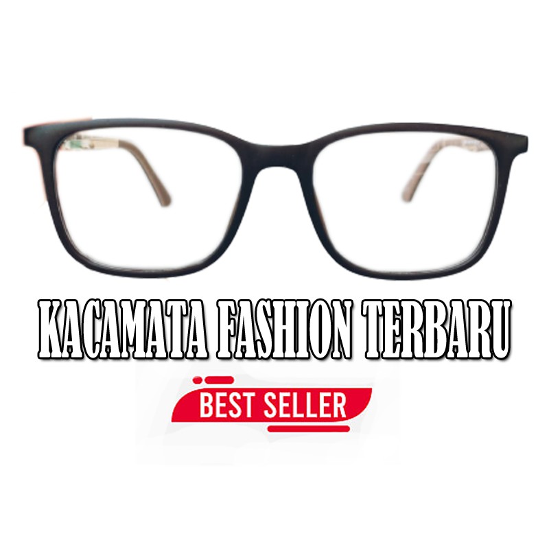 COD Kacamata Pria Wanita Transparan kaca mata Gaya Fashion Square Eye Glasses Kacamata Normal Gaya