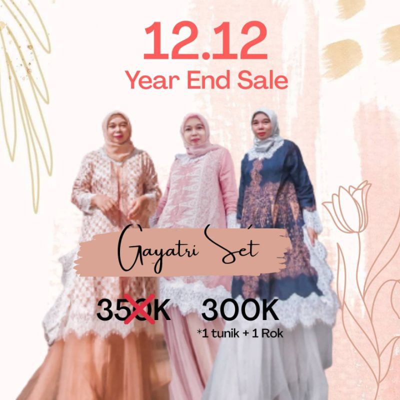 Meysa Manar Tunik Batik Renda One Set Rok Tutu [BIG SALE GAYATRI SET]
