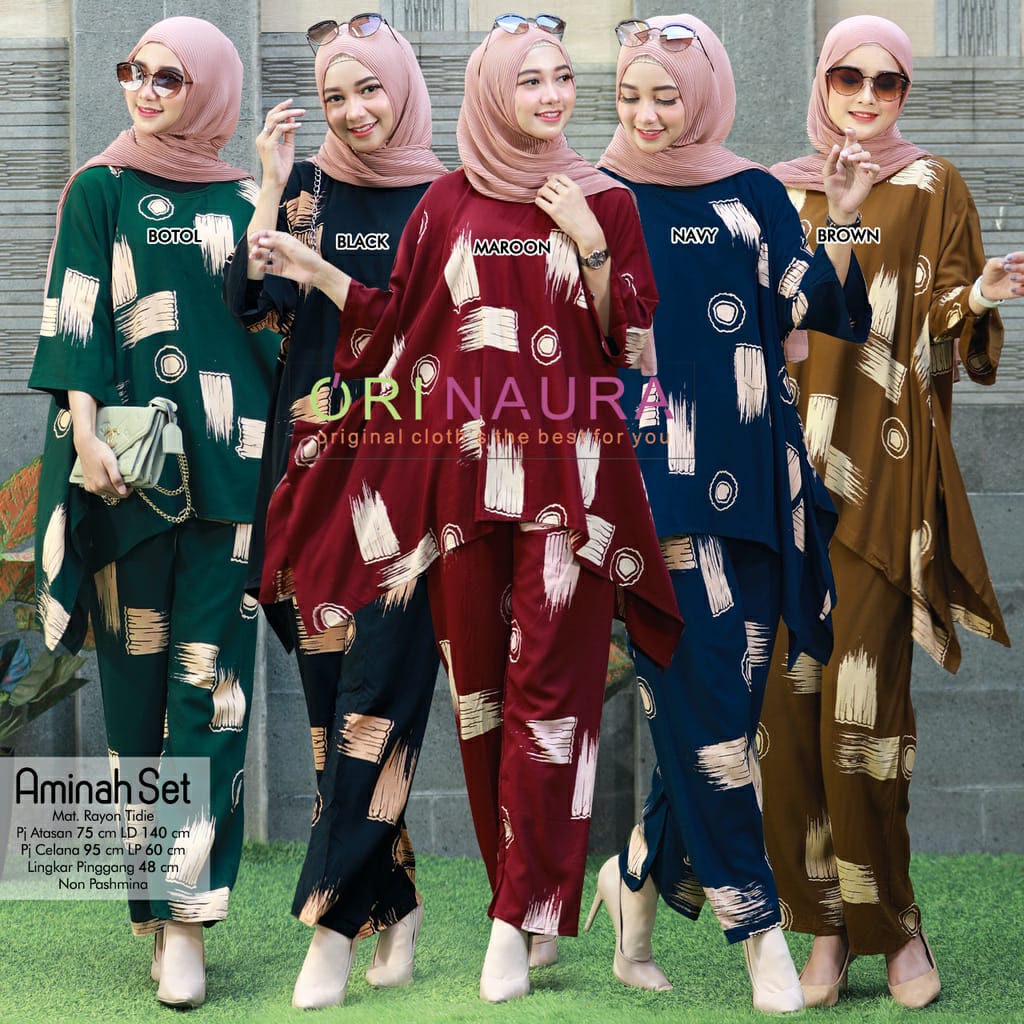 Daster setelan jumbo | one set Tie dye Waka Motif Batu Bolong Ori Naura Rena Set