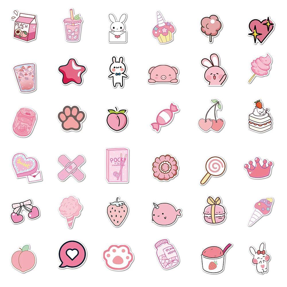 Lanfy Pink Style Stiker Kawaii 50pcs/pack Stiker Gitar Koper Laptop Stiker Koper Sticker Skateboard DIY Scrapbook