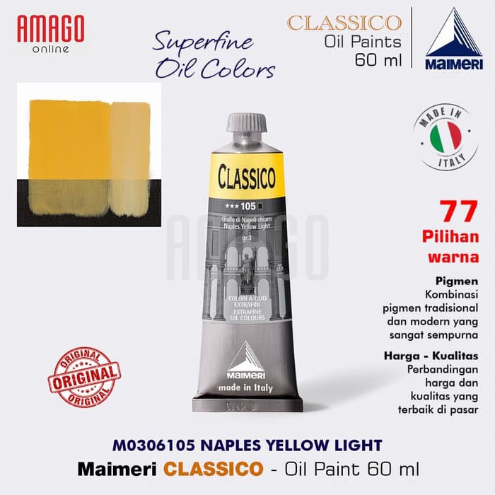 MAIMERI CLASSICO - OIL PAINT - NAPLES YELLOW LIGHT - 60ML - M0306105