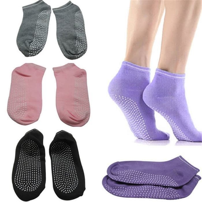 KAOS KAKI PENDEK KAUS KAKI YOGA WANITA CEWEK ANKLE SOCKS IMPORT OLAHRAGA GYM FITNESS PILATES GF225