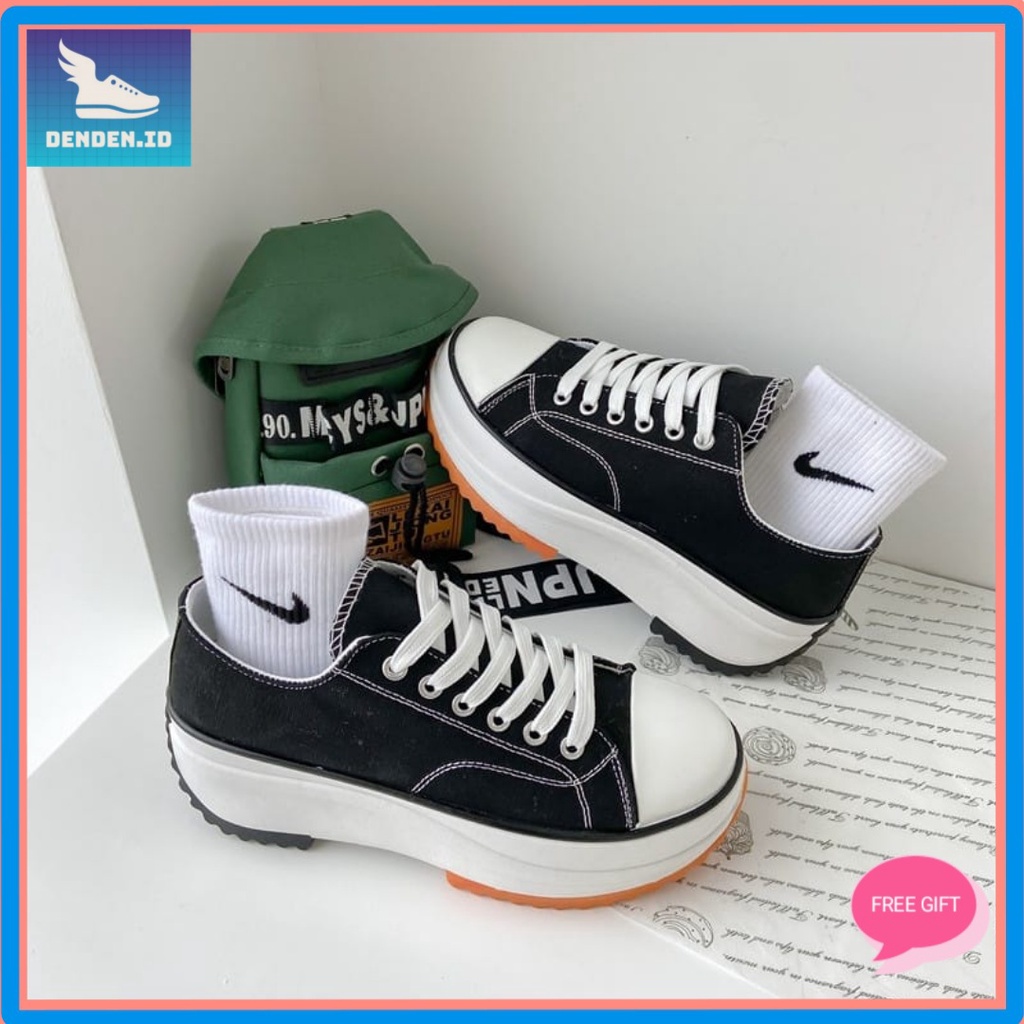 2.2 COD Sale [DENDEN.ID] Sepatu Sneaker Korea Wanita Semi Boots Fashion