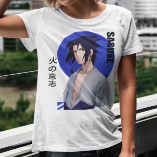 Tshirt Sasuke Uchiha Anime Naruto Premium Unisex