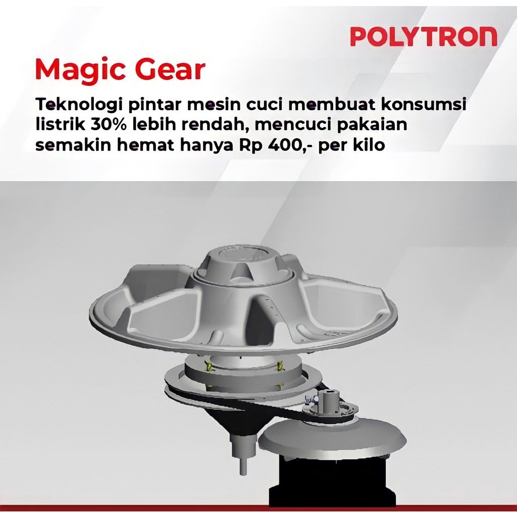 Polytron Mesin Cuci 2 Tabung Primadona Samba 9,5 Kg PWM 9572