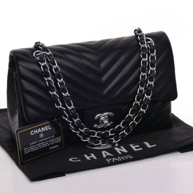 Tas Chanel Classic Chevron SHW - tas batam - tas branded - tas wanita