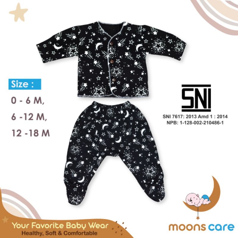 SNI Newborn MOONS STLAN PANJANG TUTUP KAKI PREMIUM STELAN BAJU BARU LAHIR  BAJU BAYI BAJU KUTU