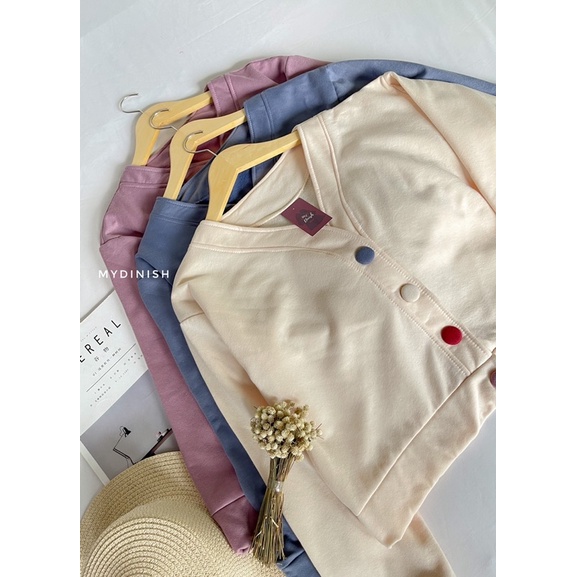 Aretha Cardy - Cardigan Wanita Kancing Bahan Fleece