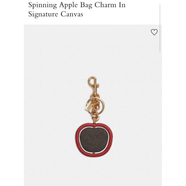 COACH BAG CHARM APPLE SIGNATURE