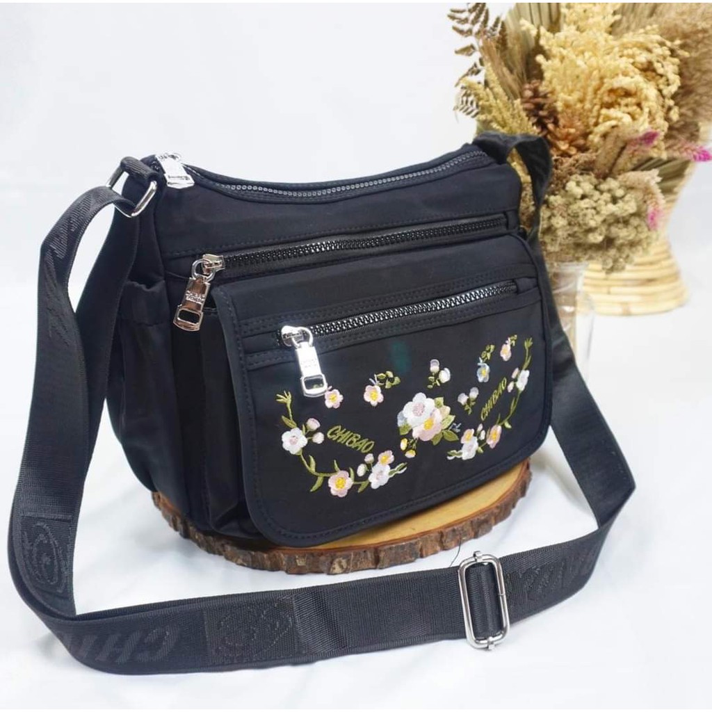 Tas slempang Wanita Chibao 192-11 Motif Bunga size 28x21x12cm Tas Wanita Terbaru BISA BAYAR DITEMPAT