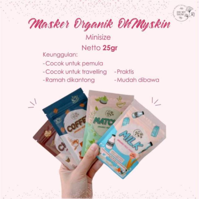 MASKER OHMYSKIN MINI SIZE 25gram (free spatula/kuas)