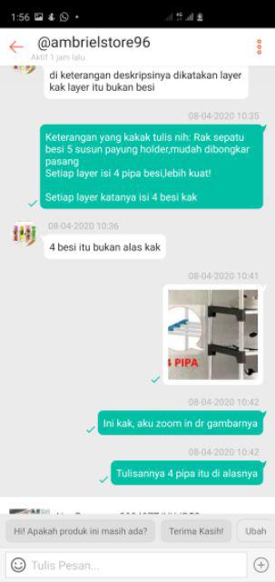 Rak Sepatu Besi Payung Holder 5 Susun(berat 1450gr)