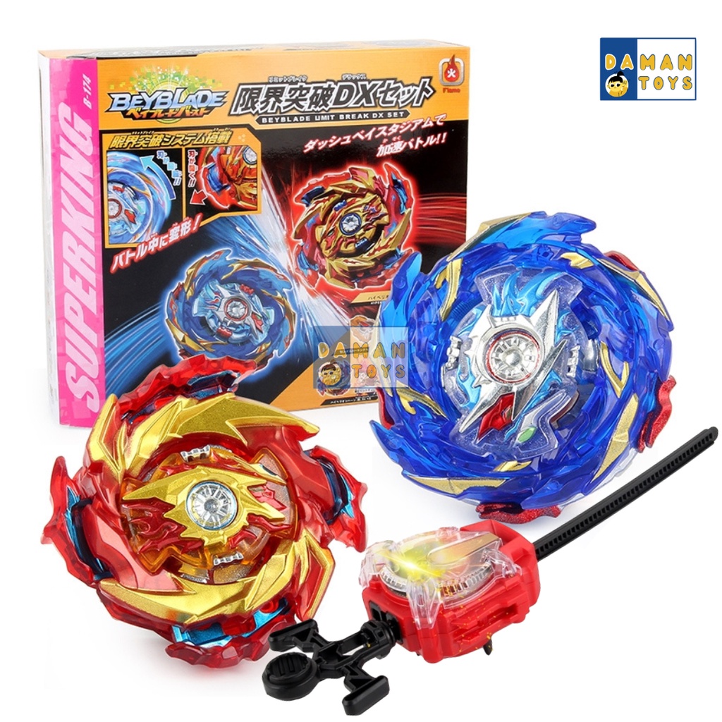 Mainan Gasing Beyblade 2in1 Burst Api Sparking Launcher Set