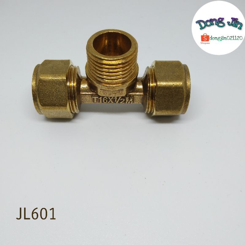 Tee Sambungan pipa air panas ukuran 1/2 inch  Drat luar JL601