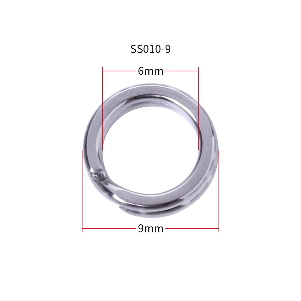 50Pcs Cincin Split Ring Bahan Stainless Steel untuk Konektor Umpan Pancing Fishing Lure Tackle