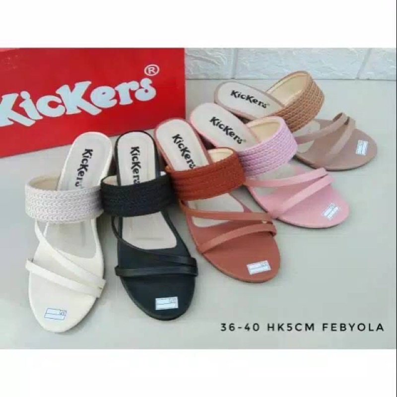 Heels Wanita Kickers Sendal Pesta Cewek Hak Tahu Original Branded Selop Ibu Terbaru Termurah Terlari