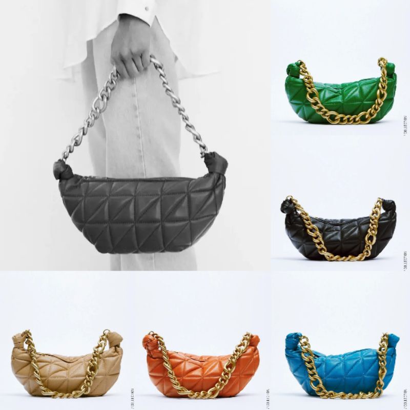 5.5 SALE | ZRA CHAIN HANDLED QUILTED LEATHER BAG